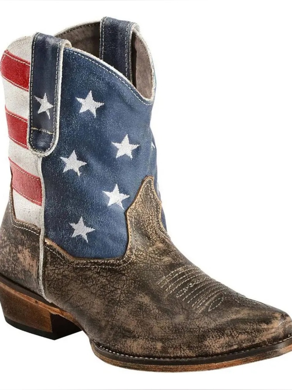 Roper American Beauty Flag Shorty Cowboy Boots | Women’s Size 9 | Leather Wester